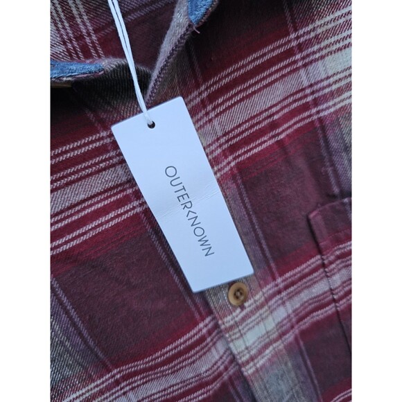 Outerknown Shirt Mens Large Transitional Slub Flannel Plaid Lumberjack Cozycore - Picture 11 of 16